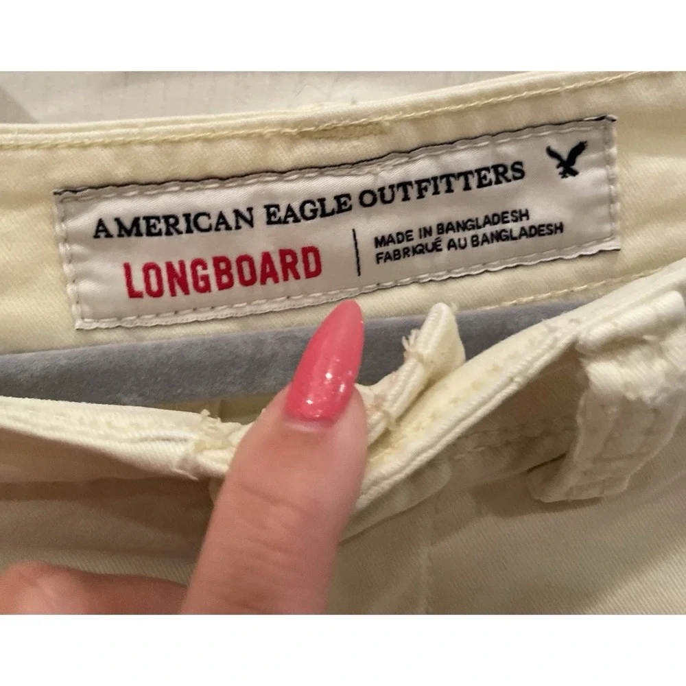 american eagle Y2K Men's LONGBOARD pale Yellow Shorts Size 30 Relaxed Fit AE